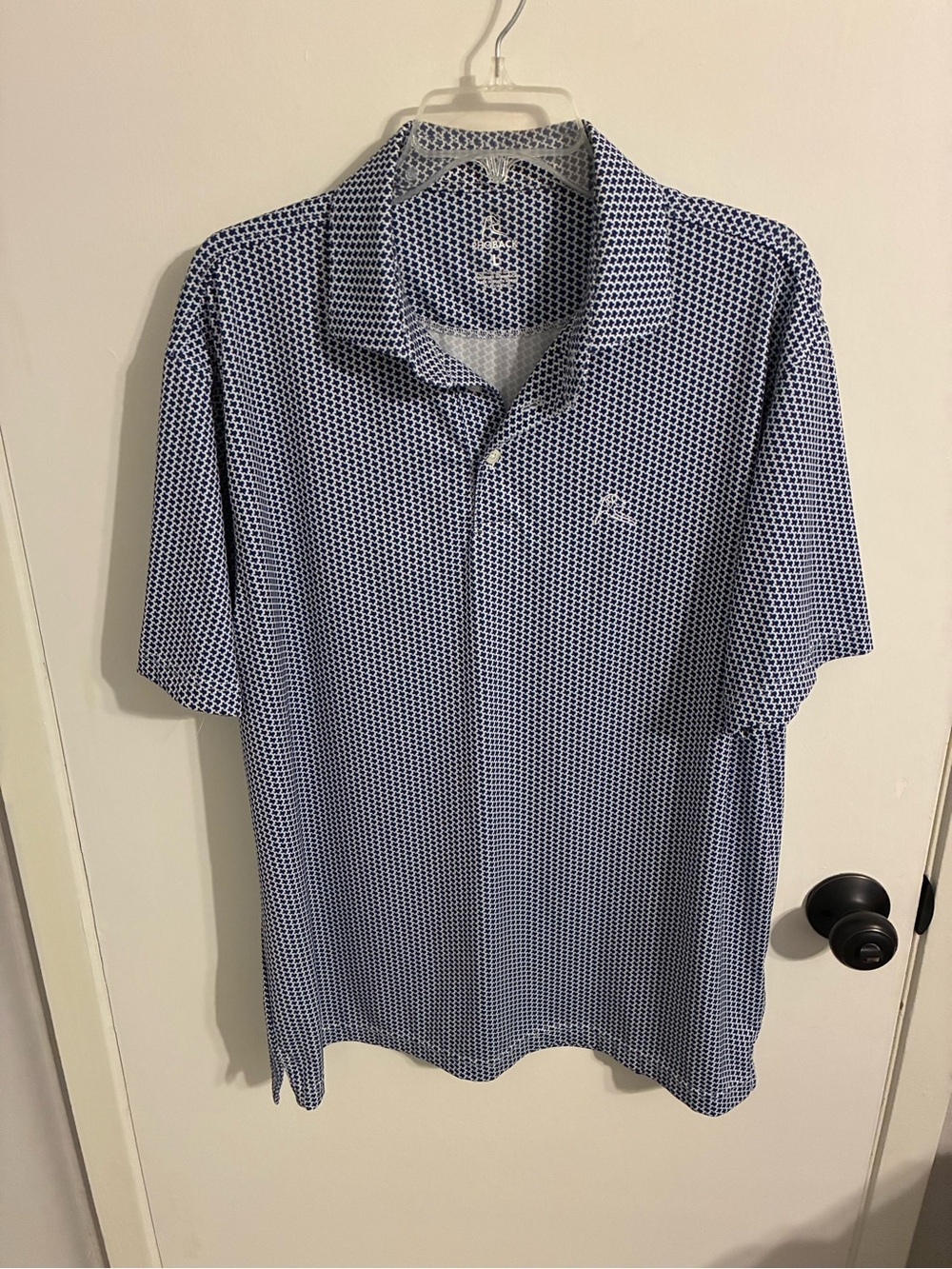 Rhoback Men's Navy Texas all over print polo